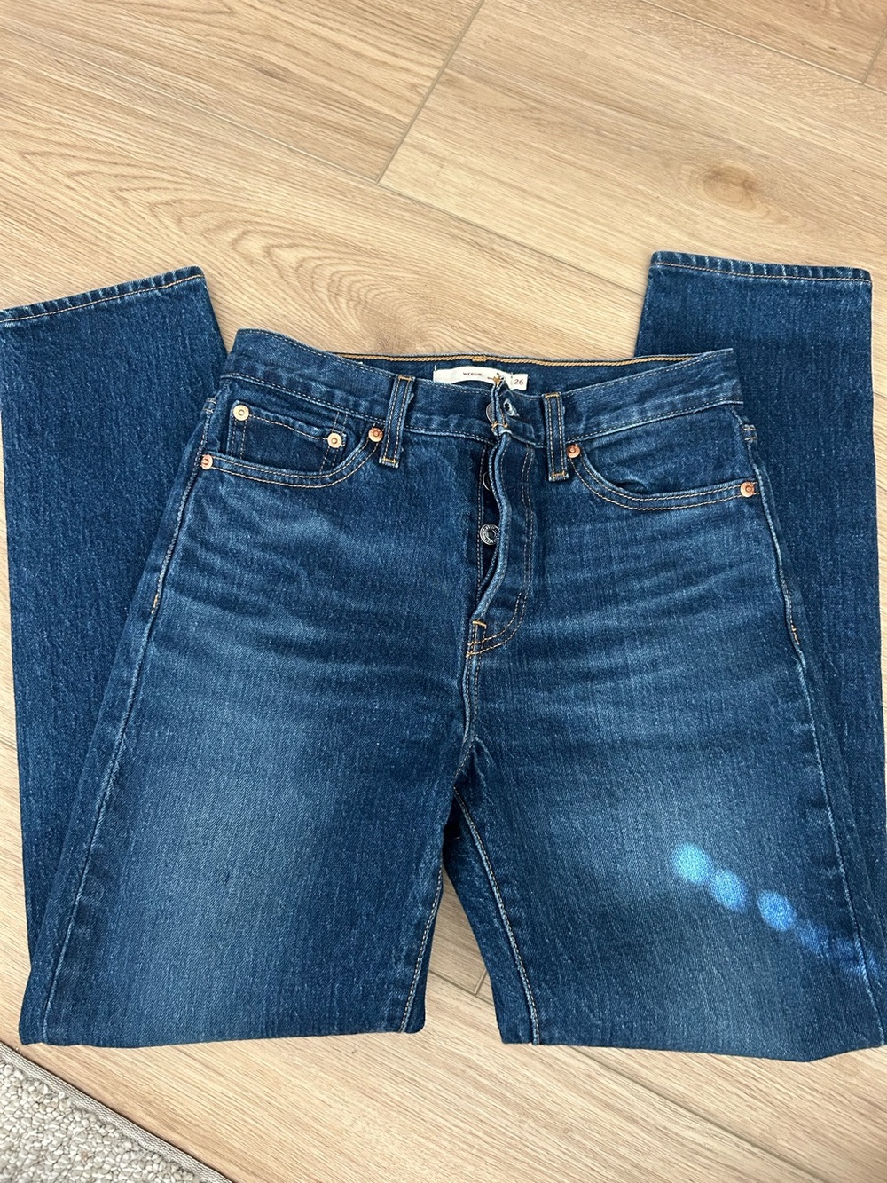 Levis classic wedgie jeans.  Button fly.  26.